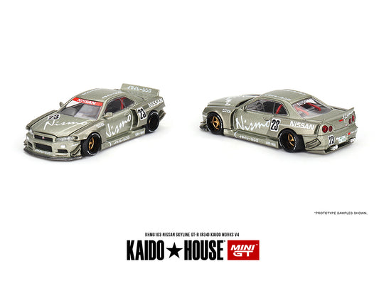 Kaido★House x Mini GT 1/64 Nissan Skyline GT-R (R34) Kaido Works V4