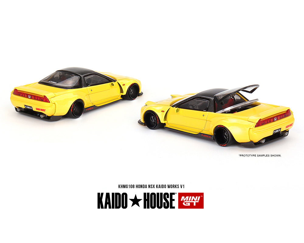Mini GT x Kaido★House 1/64 Honda NSX Kaido WORKS V1 – Yellow