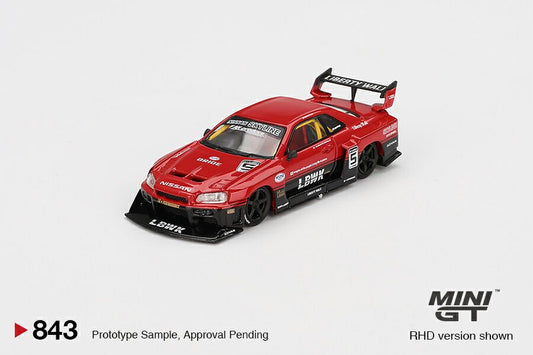 Mini GT 1/64 Nissan LB-ER34 Super Silhouette SKYLINE Red/Black