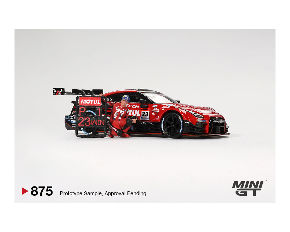 Mini GT 1/64 Nissan GT-R NISMO #23 “MOTUL AUTECH GT-R 2021” SUPER GT SERIES Suzuka winner W/ Matsuda Figure