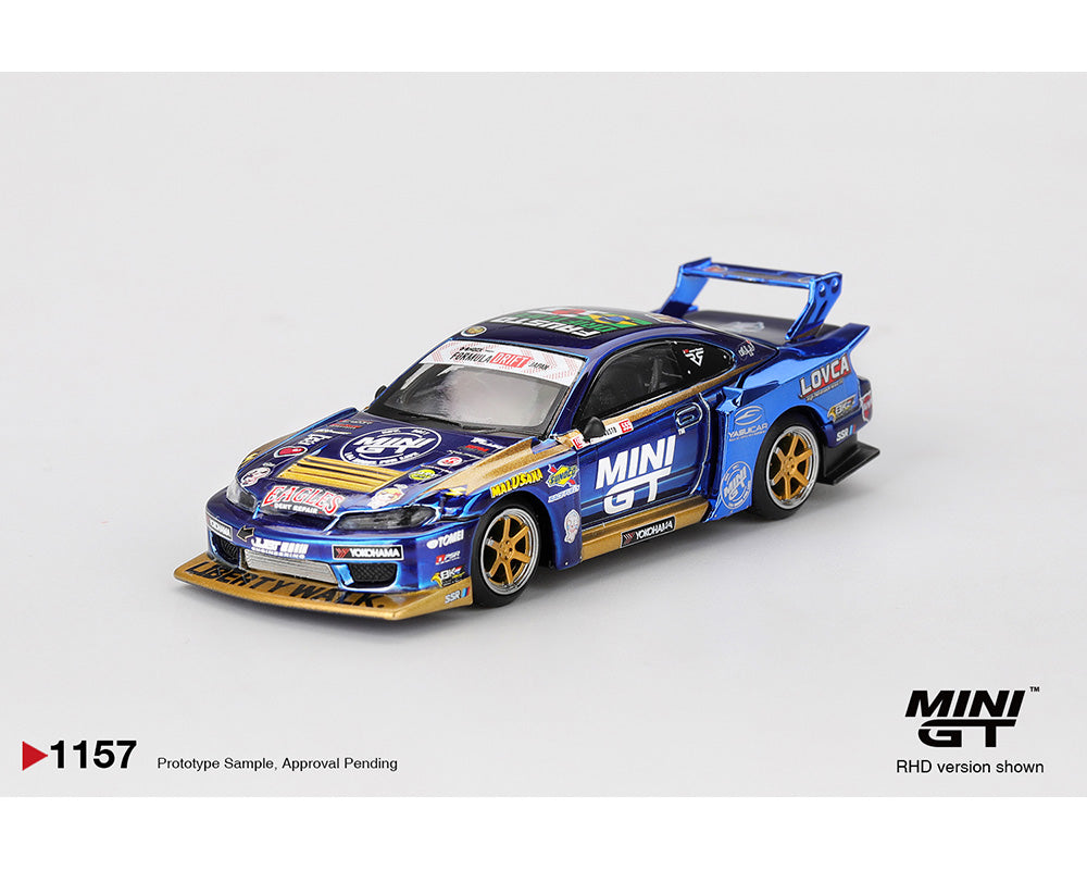 Mini GT 1/64 Nissan LB-Super Silhouette S15 SILVIA #555 Team MINI GT Liberty Walk 2025 Formula Drift