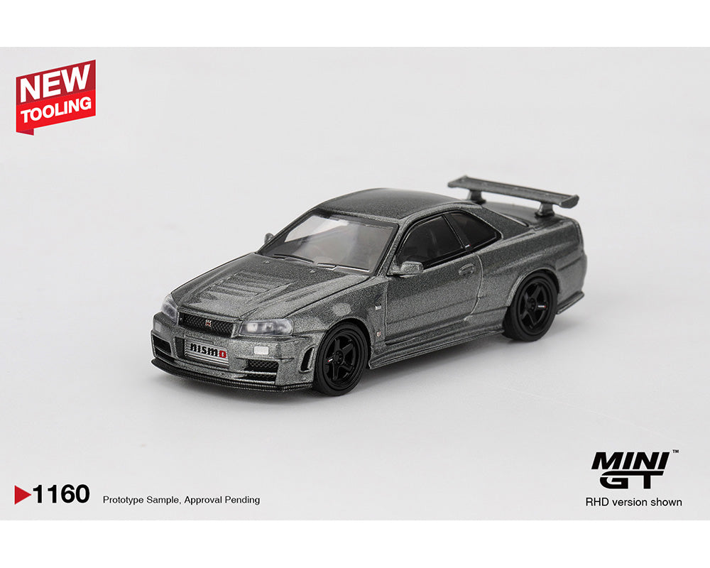Mini GT 1/64 Nissan Skyline GT-R Dark Metal Gray (NISMO BNR34 CRS