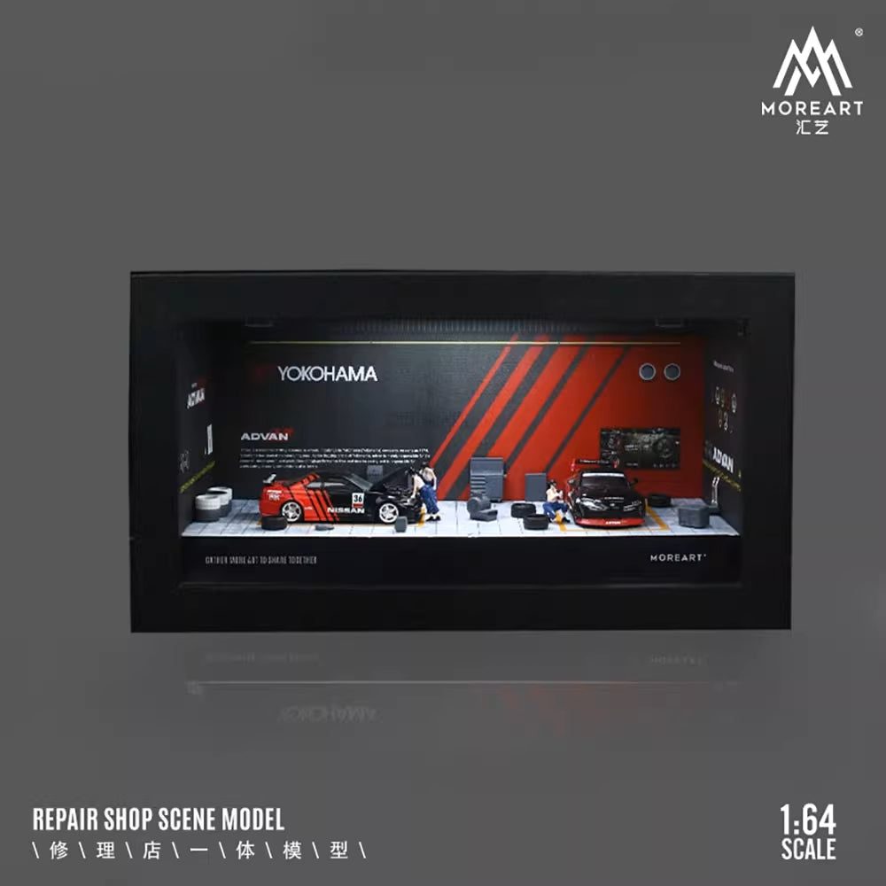 MoreArt 1/64 Repair Shop Diorama Photo Frame (with LED Light & Cover) ADVAN