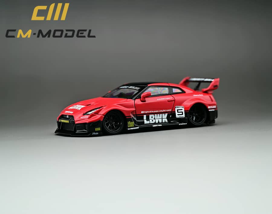CM Model 1/64 Nissan LBWK GT-R R35, Super Silhouette 35GT-RR 3.0 RedBlack 5#