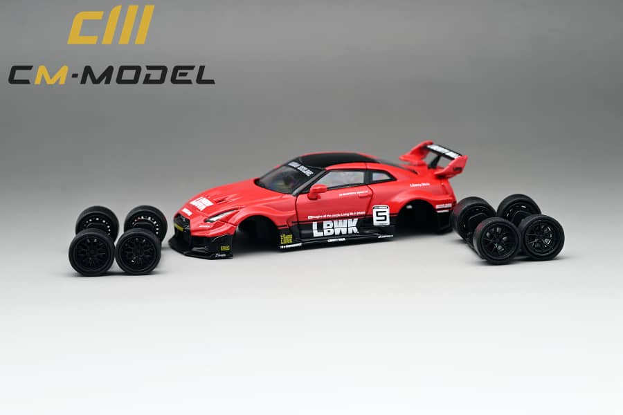 CM Model 1/64 Nissan LBWK GT-R R35, Super Silhouette 35GT-RR 3.0 RedBlack 5#