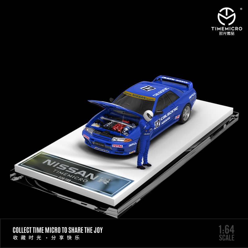 Time Micro 1/64 Skyline GT-R R32 Calsonic 12# (Open-Hood, Visible Engine)