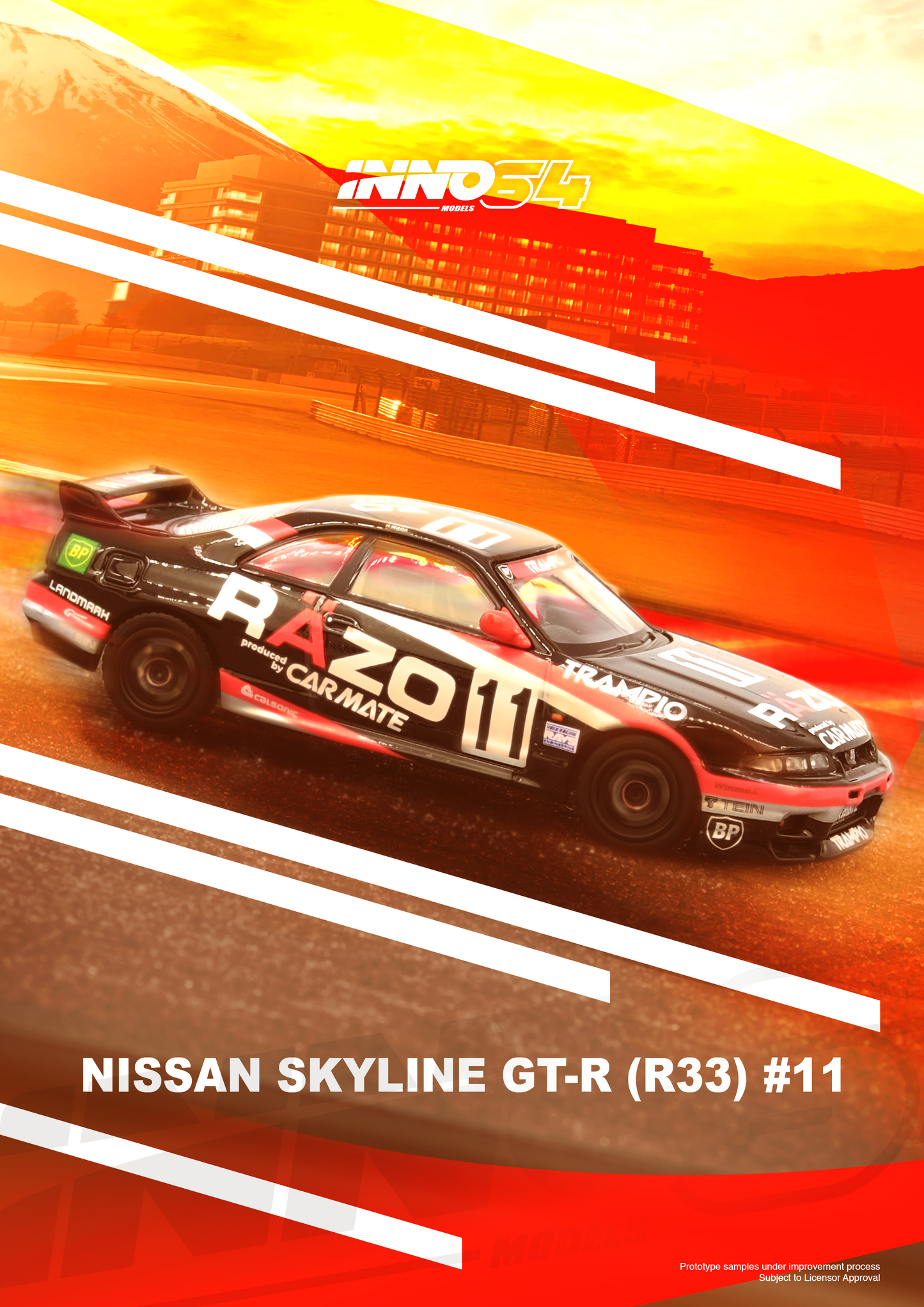 Inno64 1/64 NISSAN SKYLINE GT-R R33 #11 "RAZO TRAMPIO"
N1 Super Endurance Series - SENDAN HIGHLAND 1995 Winner