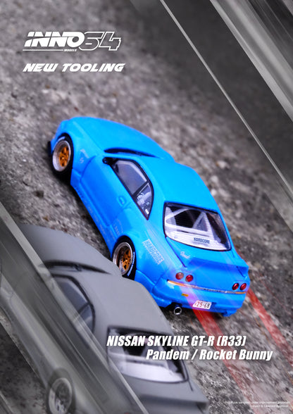 Inno64 1/64 NISSAN SKYLINE GT-R (R33) "Pandem / Rocket Bunny" Blue