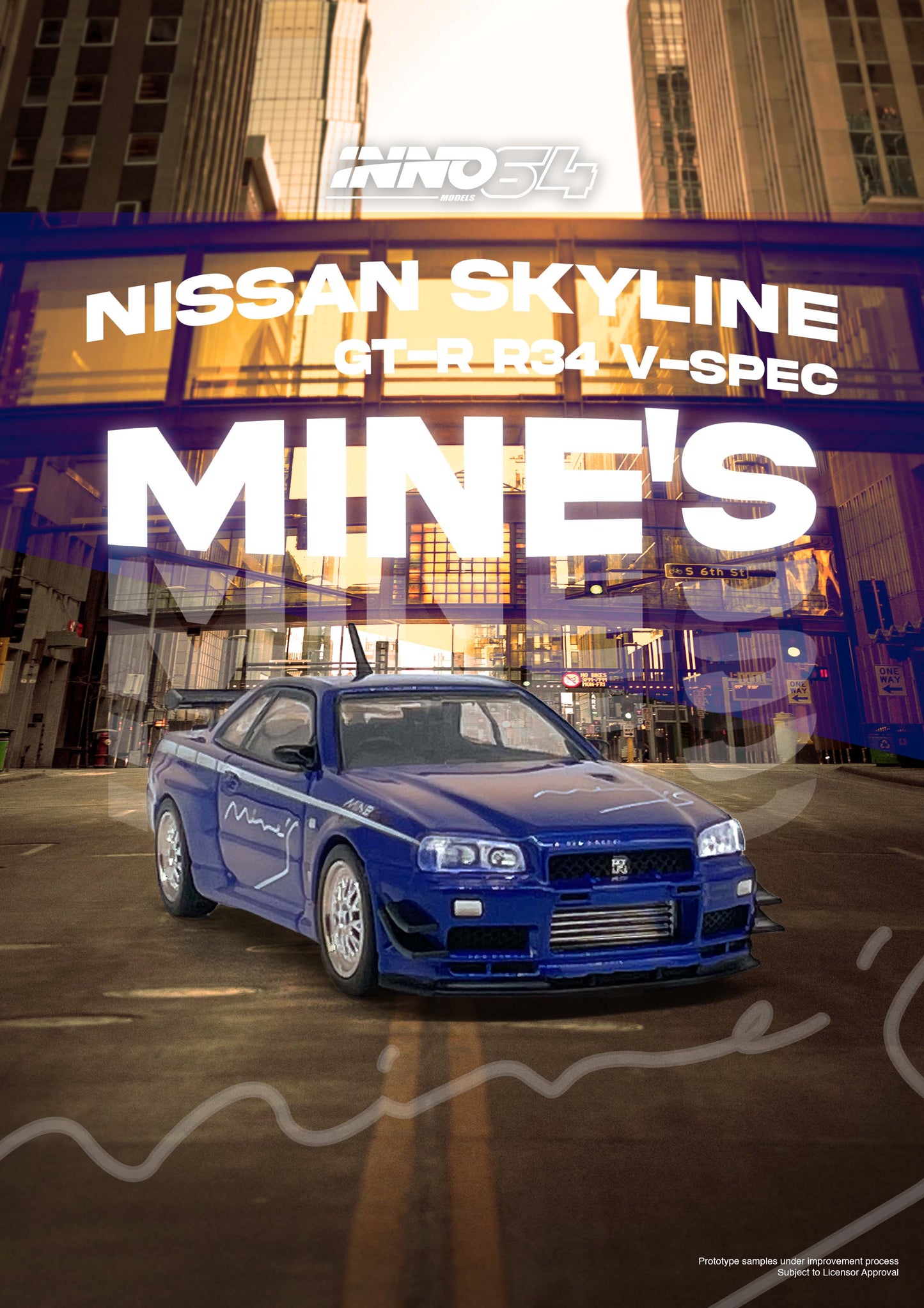 Inno64 1/64 NISSAN SKYLINE GT-R (R34) V-SPEC Tuned by "MINE'S"