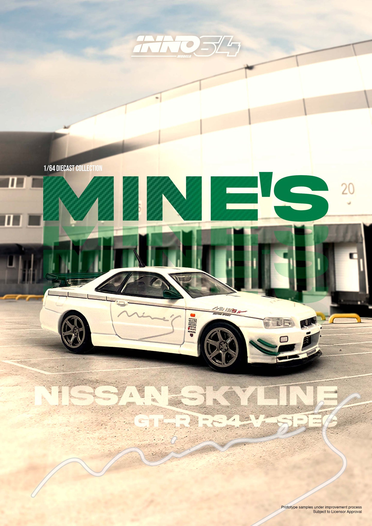 Inno64 1/64 NISSAN SKYLINE GT-R (R34) V-SPEC Tuned by "MINE'S"