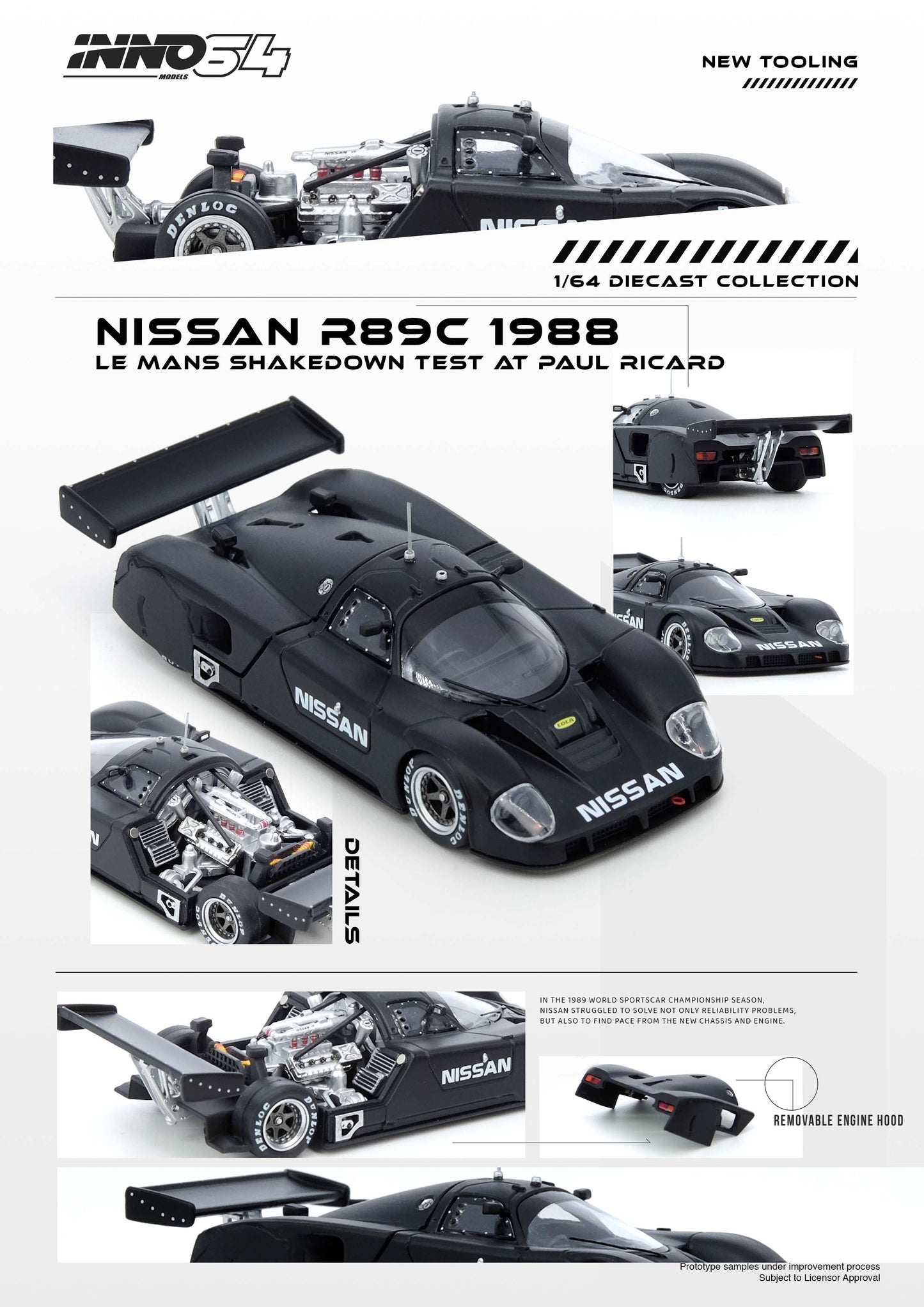Inno64 1/64 NISSAN R89C LE MANS SHAKEDOWN TEST AT PAUL RICARD 1988