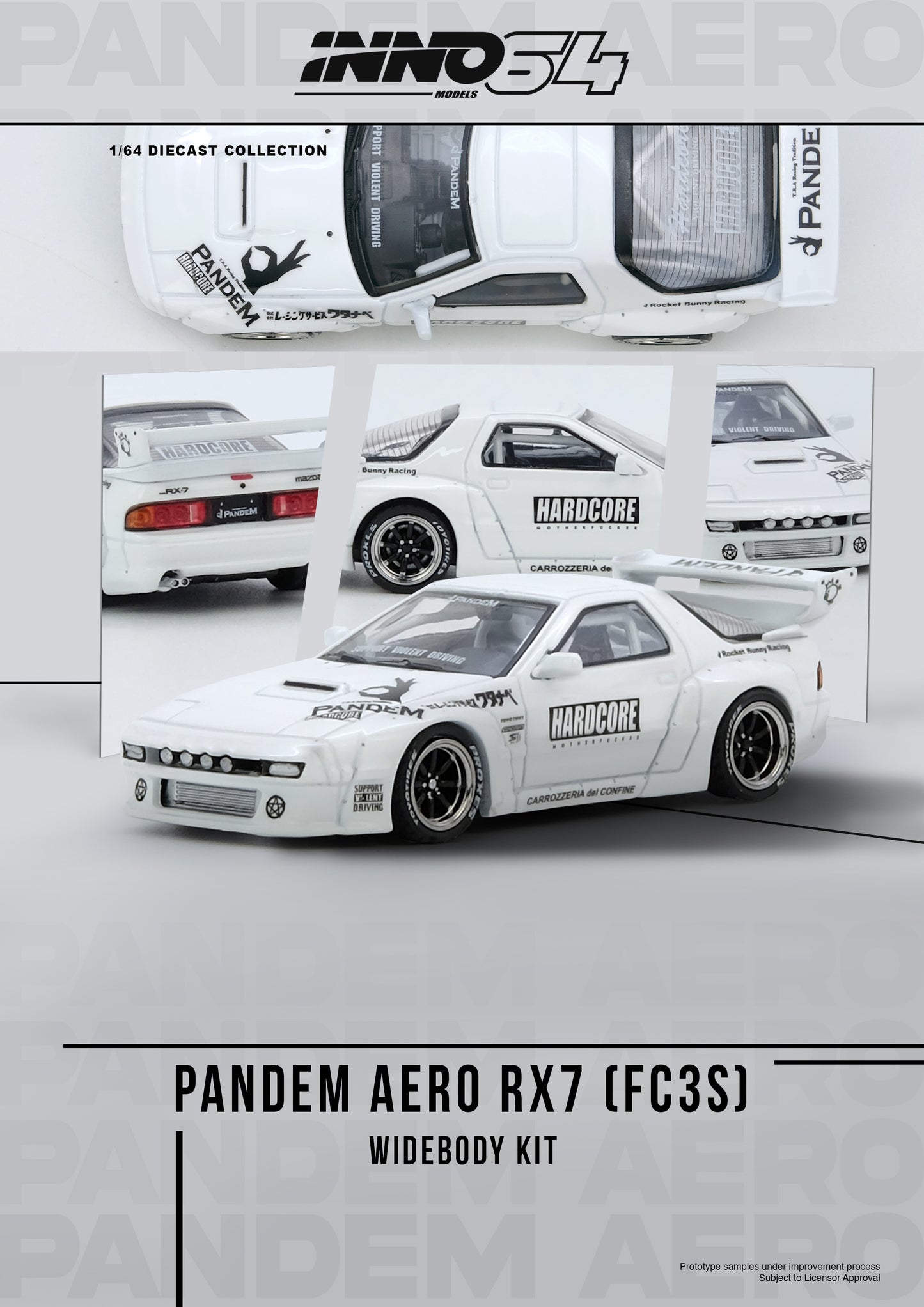 Inno64 1/64 MAZDA RX7 (FC3S) "PANDEM AERO" Widebody Kit