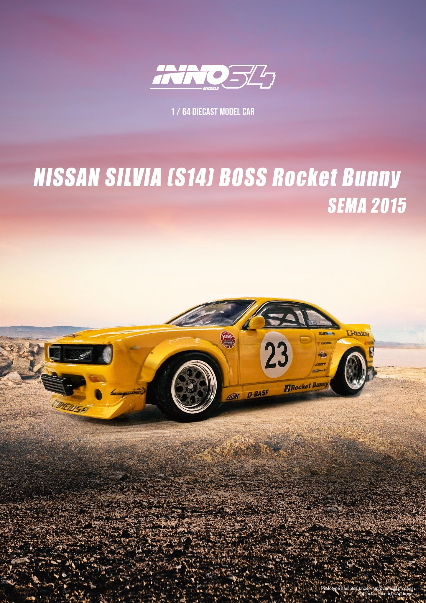 Inno64 1/64 NISSAN SILVIA (S14) BOSS "ROCKET BUNNY" SEMA 2015