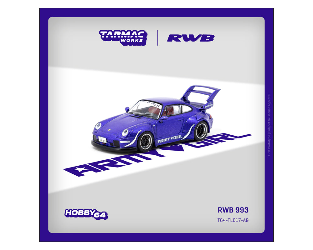 Tarmac Works 1/64 RWB 993 ARMY GIRL - Officially licensed by RWB