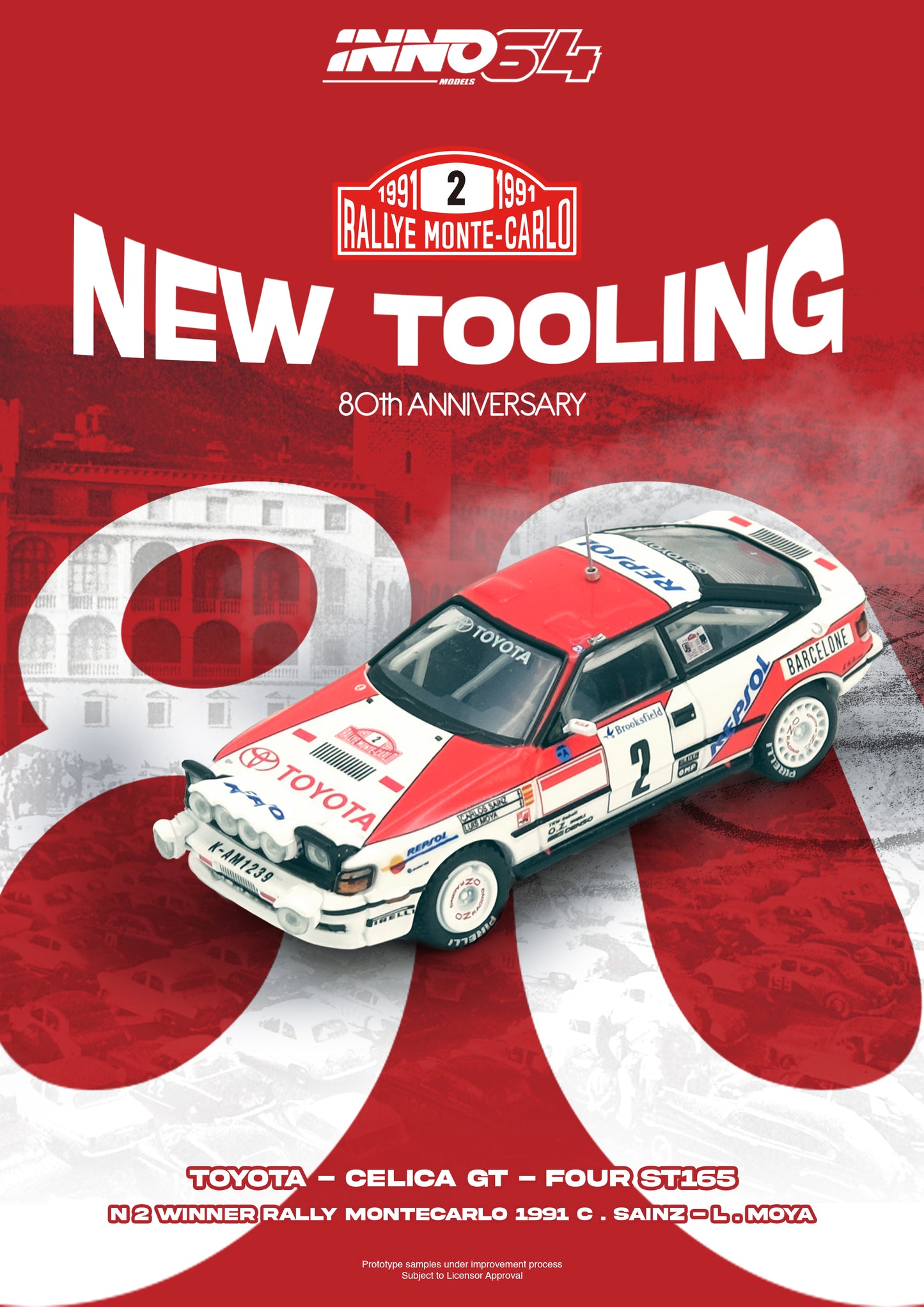 Inno64 1/64 TOYOTA CELICA GT-FOUR (ST165) Winner Rally Monte Carlo 1991
C. Sainz / L. Moya