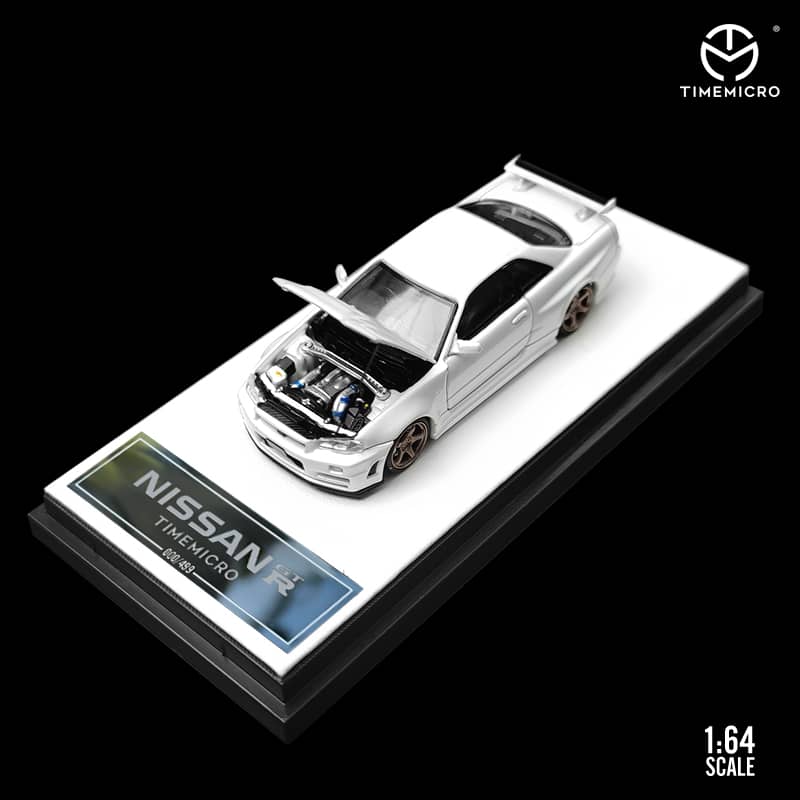 Time Micro 1/64 Skyline GT-R R34, Nismo Z-Tune (Open-Hood, Visible Engine)