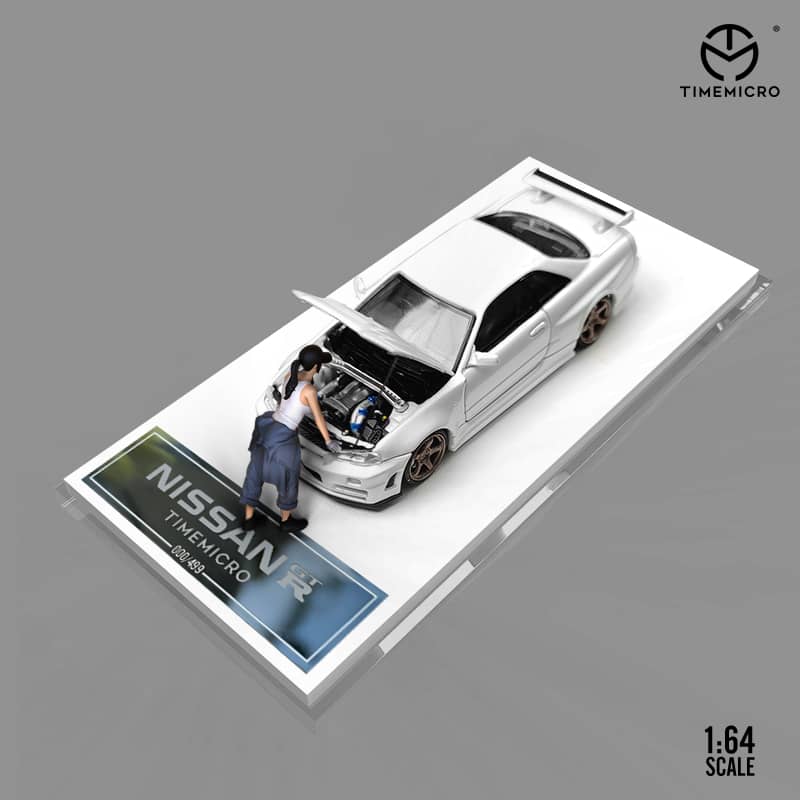 Time Micro 1/64 Skyline GT-R R34, Nismo Z-Tune (Open-Hood, Visible Engine)