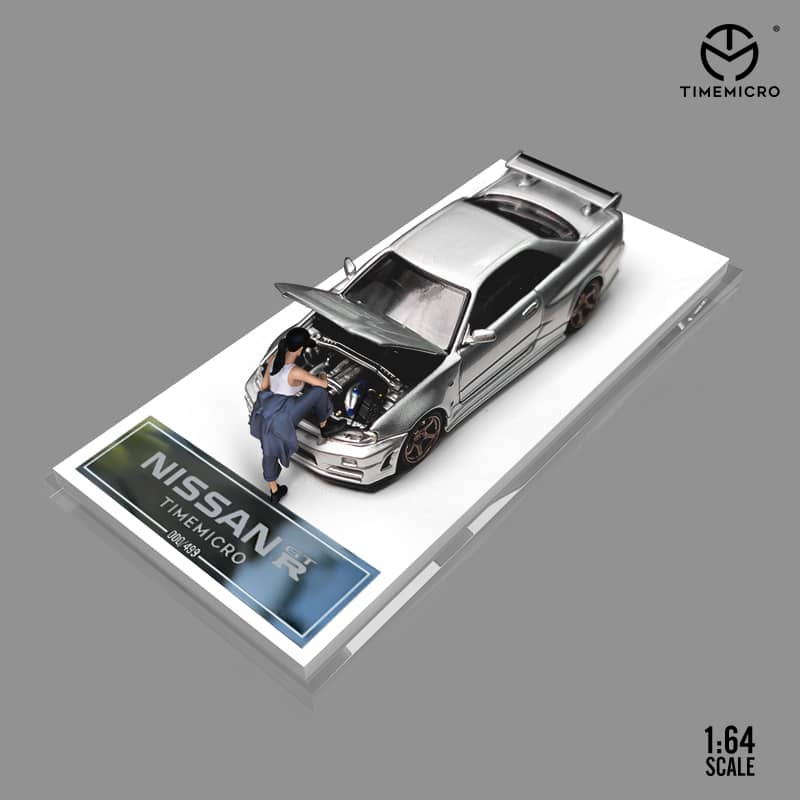 Time Micro 1/64 Skyline GT-R R34, Nismo Z-Tune (Open-Hood, Visible Engine)