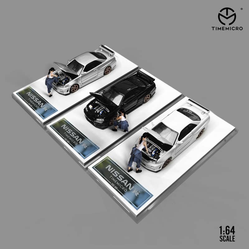 Time Micro 1/64 Skyline GT-R R34, Nismo Z-Tune (Open-Hood, Visible Engine)