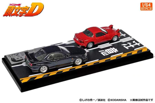 Modeler's 1/64 Initial D Set of 2 Cars - Mazda Eunos Roadster NA6CE(末次彻Suetsugu Toru) + Nissan Skyline 25GT Turbo ER34 (川井淳郎Atsuro Kawai)