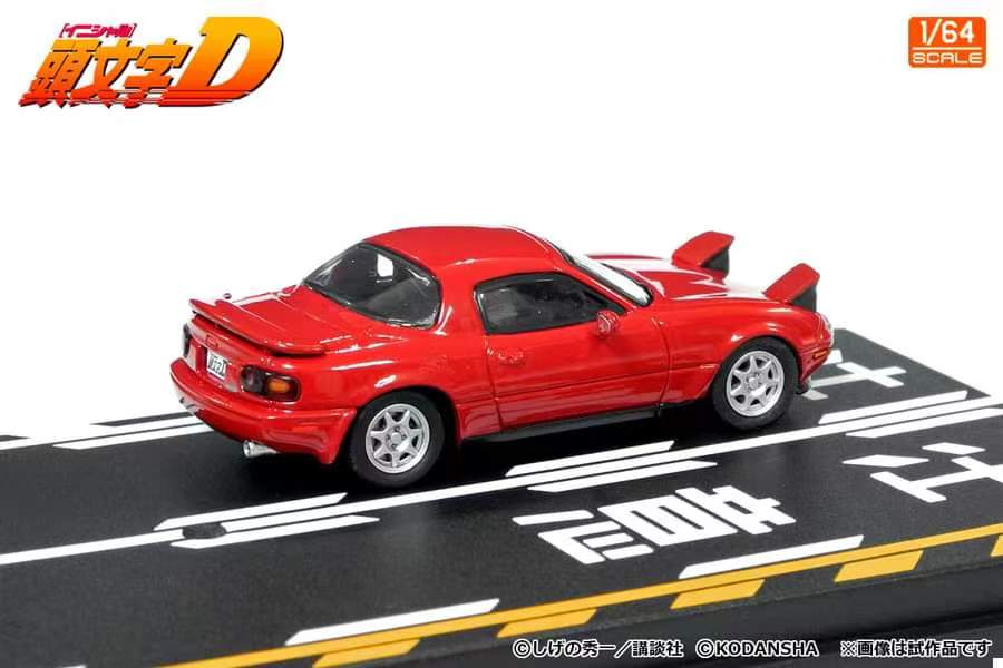 Modeler's 1/64 Initial D Set of 2 Cars - Mazda Eunos Roadster NA6CE(末次彻Suetsugu Toru) + Nissan Skyline 25GT Turbo ER34 (川井淳郎Atsuro Kawai)