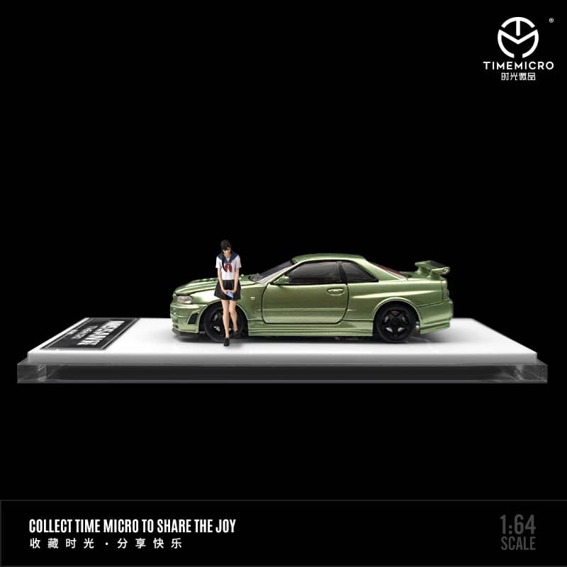 Time Micro 1/64 Skyline GT-R R34 Nismo Z-Tune Open-Hood Visible Engine