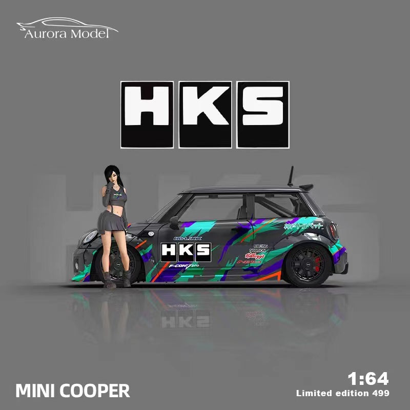 Aurora Model 1/64 LBWK MINI Hatch(R56) HKS