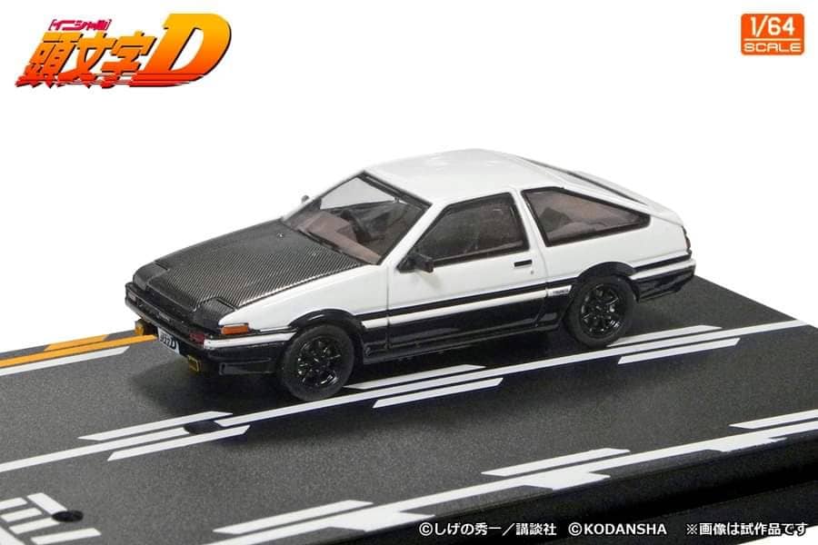 Modeler' s 1/64 Initial D Series Set of 2 Cars - Civic EK9 Yellow Carbon-Hood(馆智幸Tomoyuki Tachi) + Sprinter Trueno AE86 White Carbon-Hood( 藤原拓海Takumi Fujiwara)