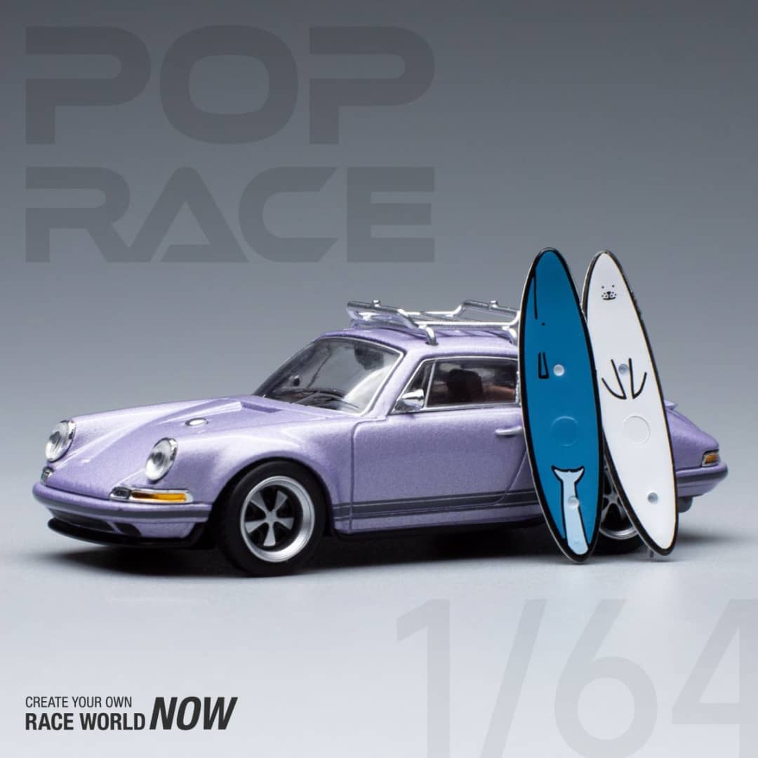 Pop Race 1/64 Singer 911 (964) Coupe with Luggage Rack Purple