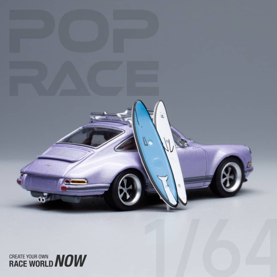 Pop Race 1/64 Singer 911 (964) Coupe with Luggage Rack Purple