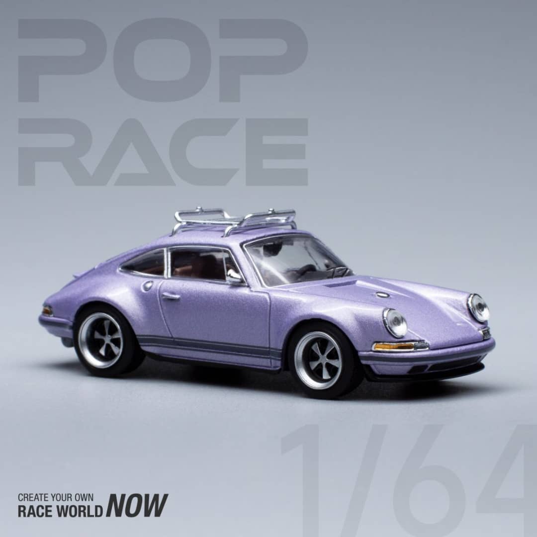 Pop Race 1/64 Singer 911 (964) Coupe with Luggage Rack Purple