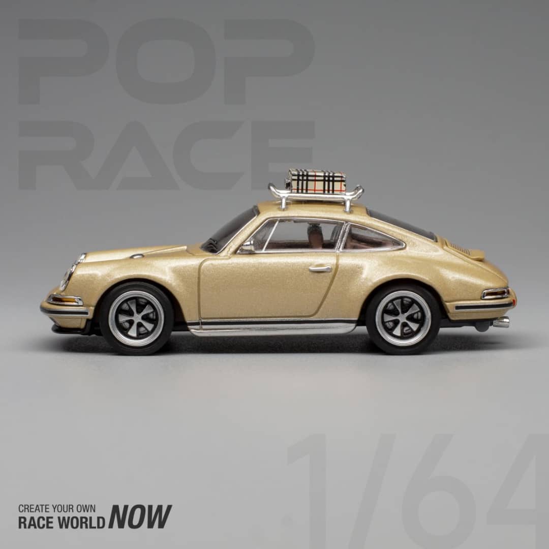 Pop Race 1/64 Singer 911 (964) Coupe with Luggage Rack Gold