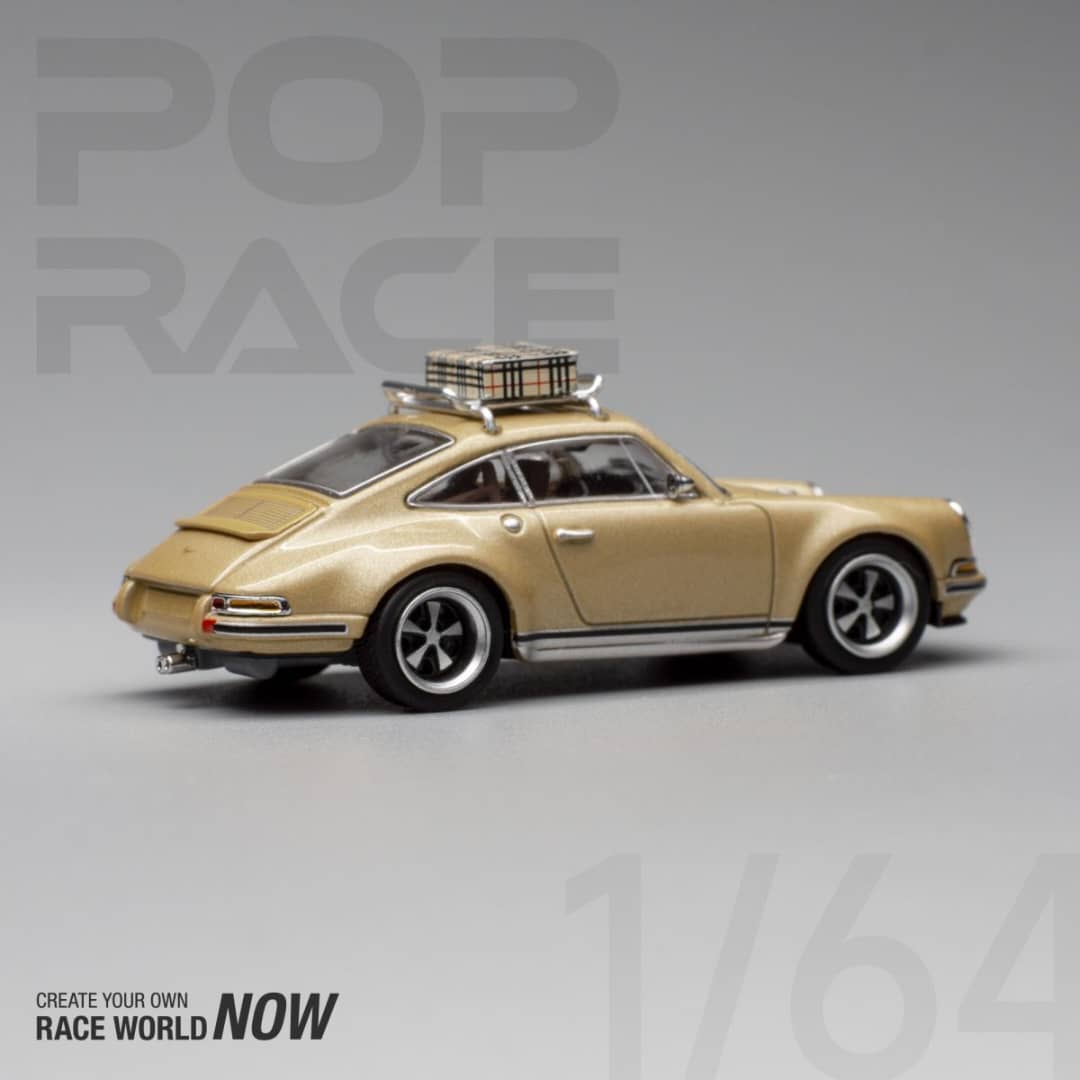 Pop Race 1/64 Singer 911 (964) Coupe with Luggage Rack Gold