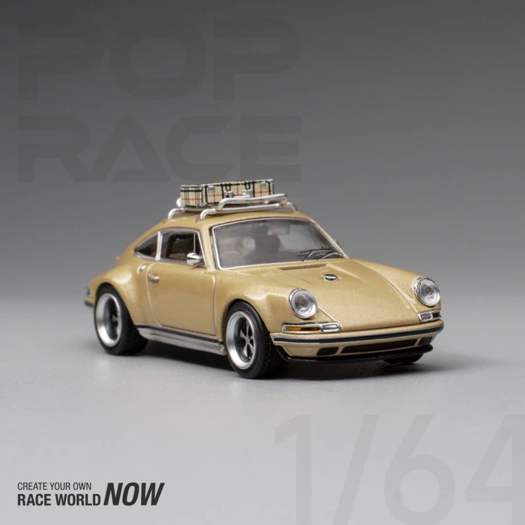 Pop Race 1/64 Singer 911 (964) Coupe with Luggage Rack Gold