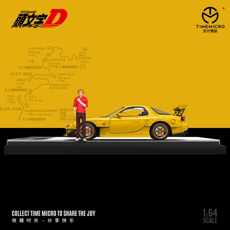 Time Micro 1/64 Initial D RX-7 FD3S Yellow/ Carbon