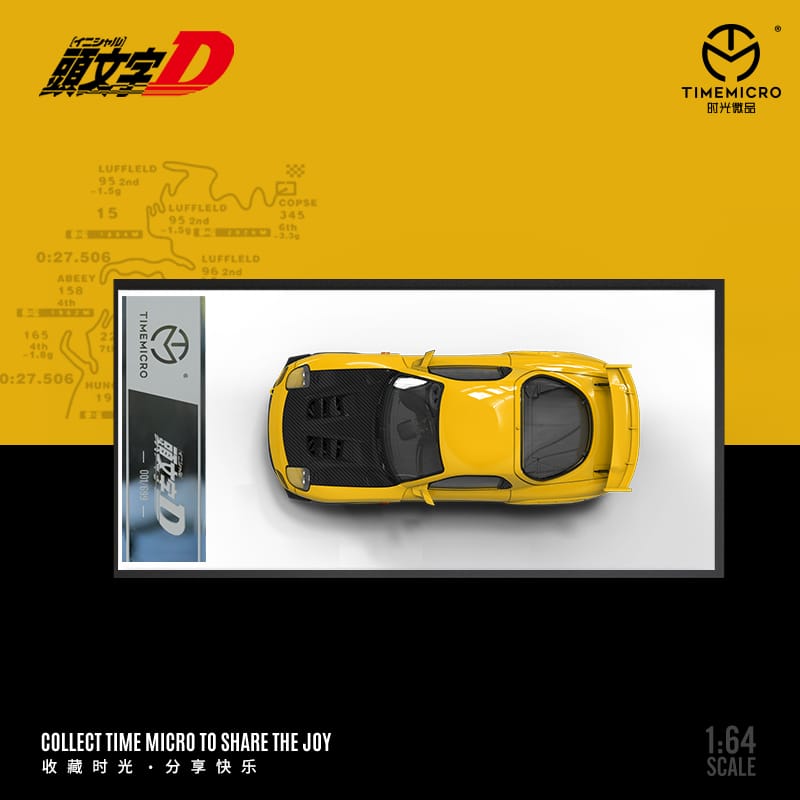 Time Micro 1/64 Initial D RX-7 FD3S Yellow/ Carbon