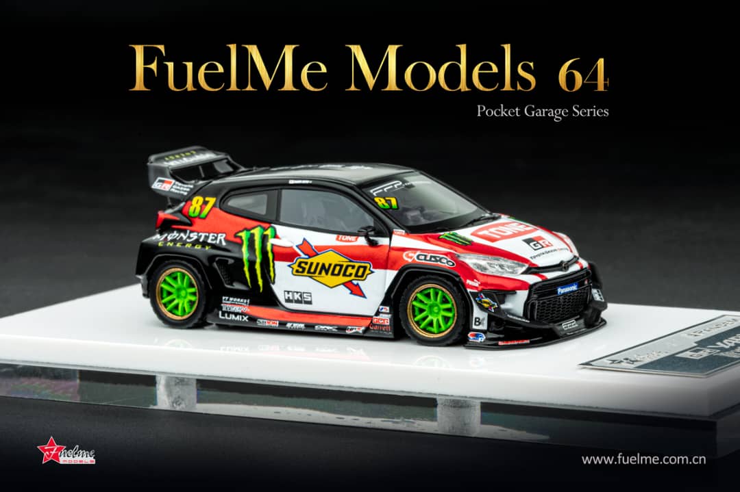 Fuel Me 1/64 Resin Pandem Rocket Bunny GR Yaris Sunoco Monster 87# Livery - Daigo Saito