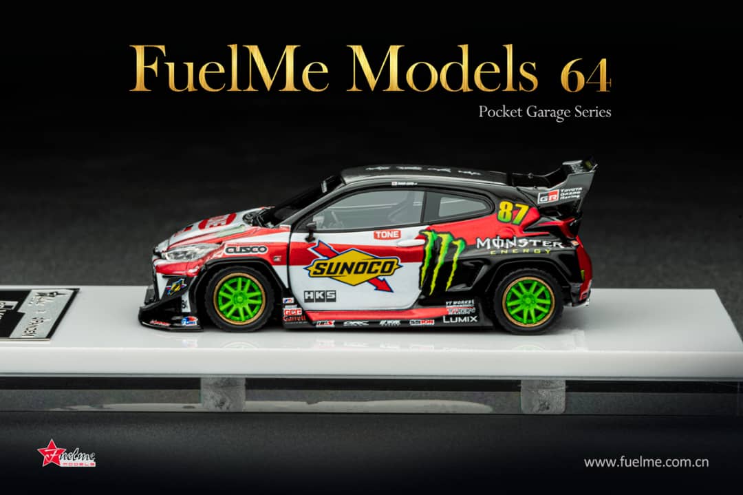 Fuel Me 1/64 Resin Pandem Rocket Bunny GR Yaris Sunoco Monster 87# Livery - Daigo Saito