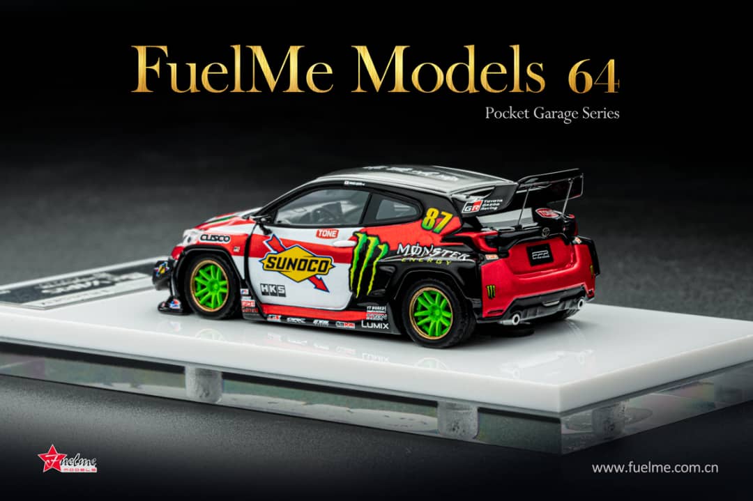Fuel Me 1/64 Resin Pandem Rocket Bunny GR Yaris Sunoco Monster 87# Livery - Daigo Saito