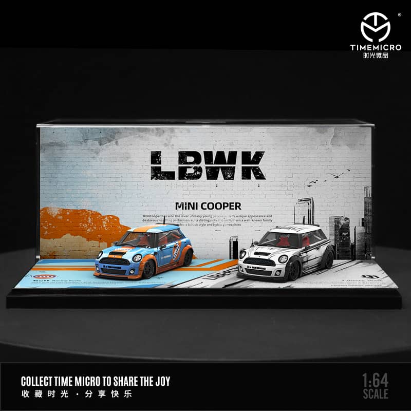 Time Micro 1/64 LBWK Mini R56 Cooper Hatch - Gulf/ White