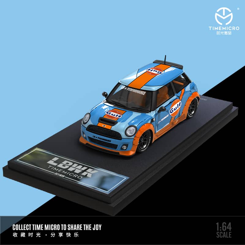 Time Micro 1/64 LBWK Mini R56 Cooper Hatch - Gulf/ White