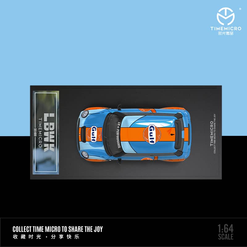 Time Micro 1/64 LBWK Mini R56 Cooper Hatch - Gulf/ White