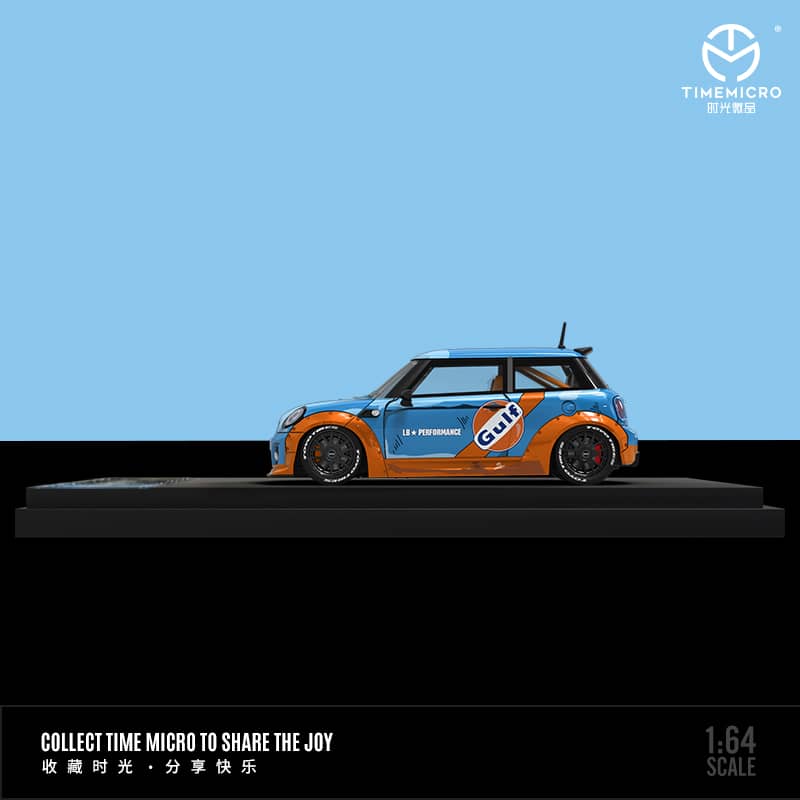 Time Micro 1/64 LBWK Mini R56 Cooper Hatch - Gulf/ White
