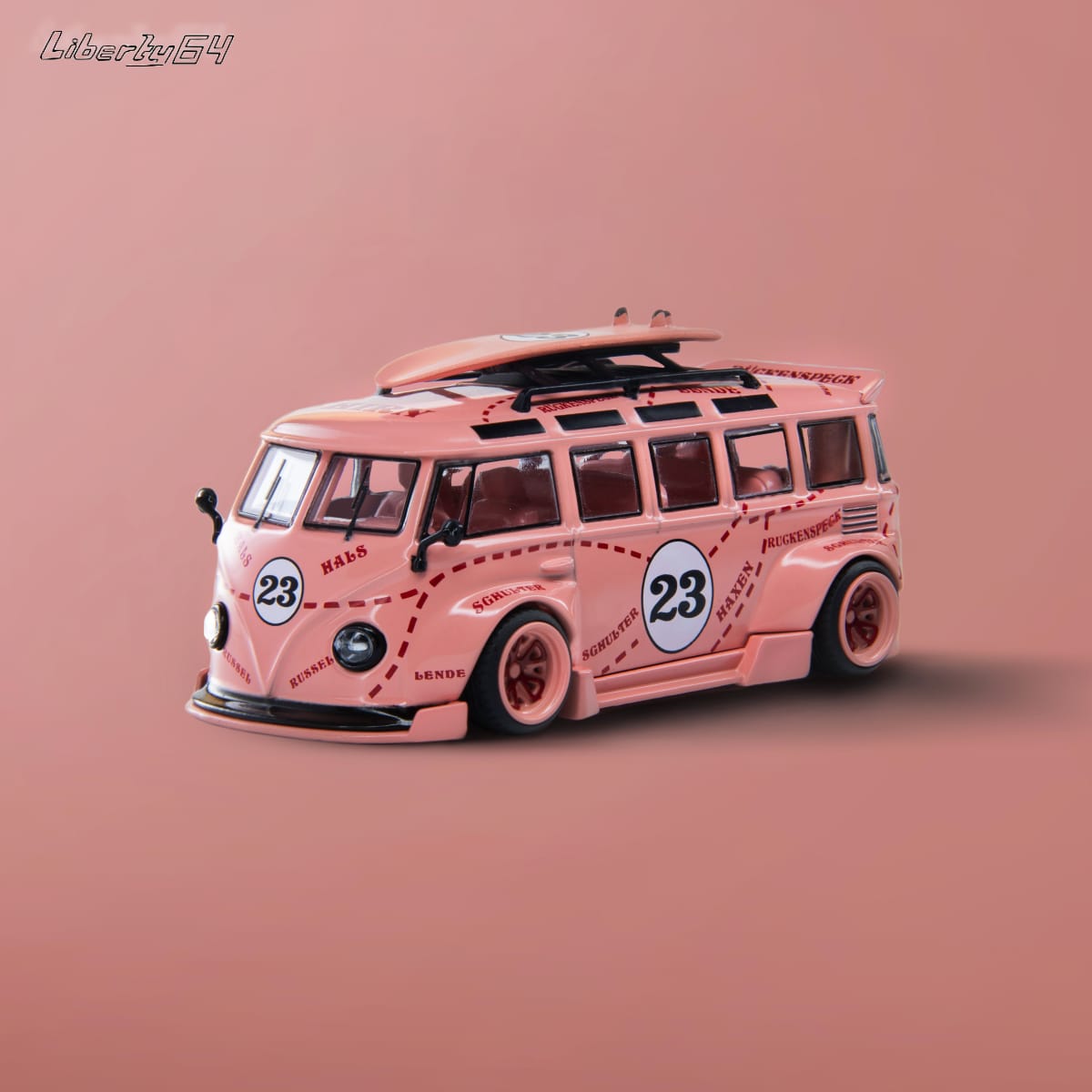 Liberty64 1/64 VW T1 Kombi Visible Engine PinkPig 23#