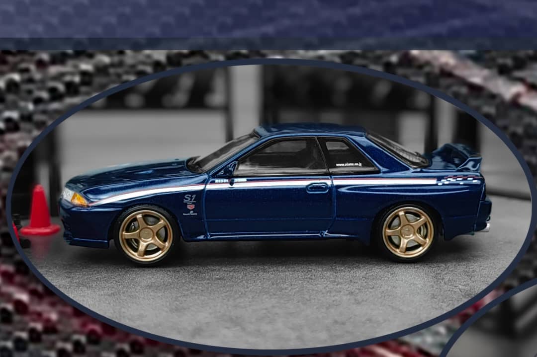 Focal Horizon 1/64 Skyline GT-R R32 Nismo S-Tune Dark Blue - Open-Hood Visible Engine (Limited To 999pcs)