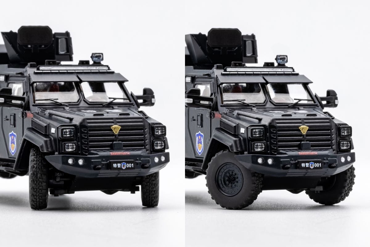 GCD 1/64 Huakai APC Super Duty F-550 Chassis Cab Smilodon Armored Riot Vehicle