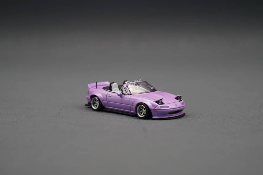 MicroTurbo 1/64 Pandem Rocket Bunny MX-5 Eunos Roadster (NA/Miata) Purple with Retractable-Headlight