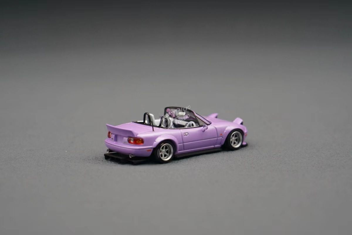 MicroTurbo 1/64 Pandem Rocket Bunny MX-5 Eunos Roadster (NA/Miata) Purple with Retractable-Headlight