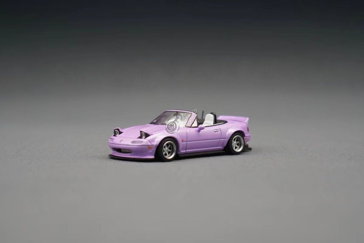 MicroTurbo 1/64 Pandem Rocket Bunny MX-5 Eunos Roadster (NA/Miata) Purple with Retractable-Headlight