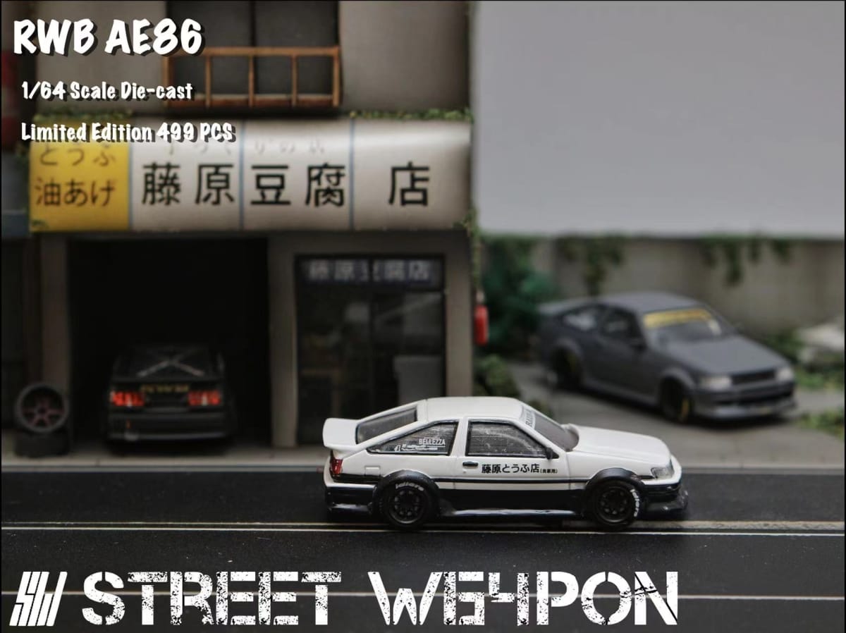 Street Weapon 1/64 RWB AE86 2-Door Initial D Fujiwara Livery